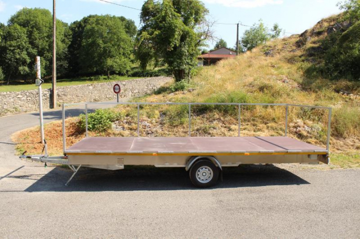 Rermorque sans toiture 6x3 m - ALU Modèle 2018 - 1 essieu 